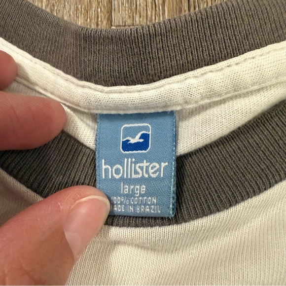 Vintage Y2K Hollister Baseball Shirt Men’s Large Logo Spell Out Preppy 90s Retro - Picture 4 of 8